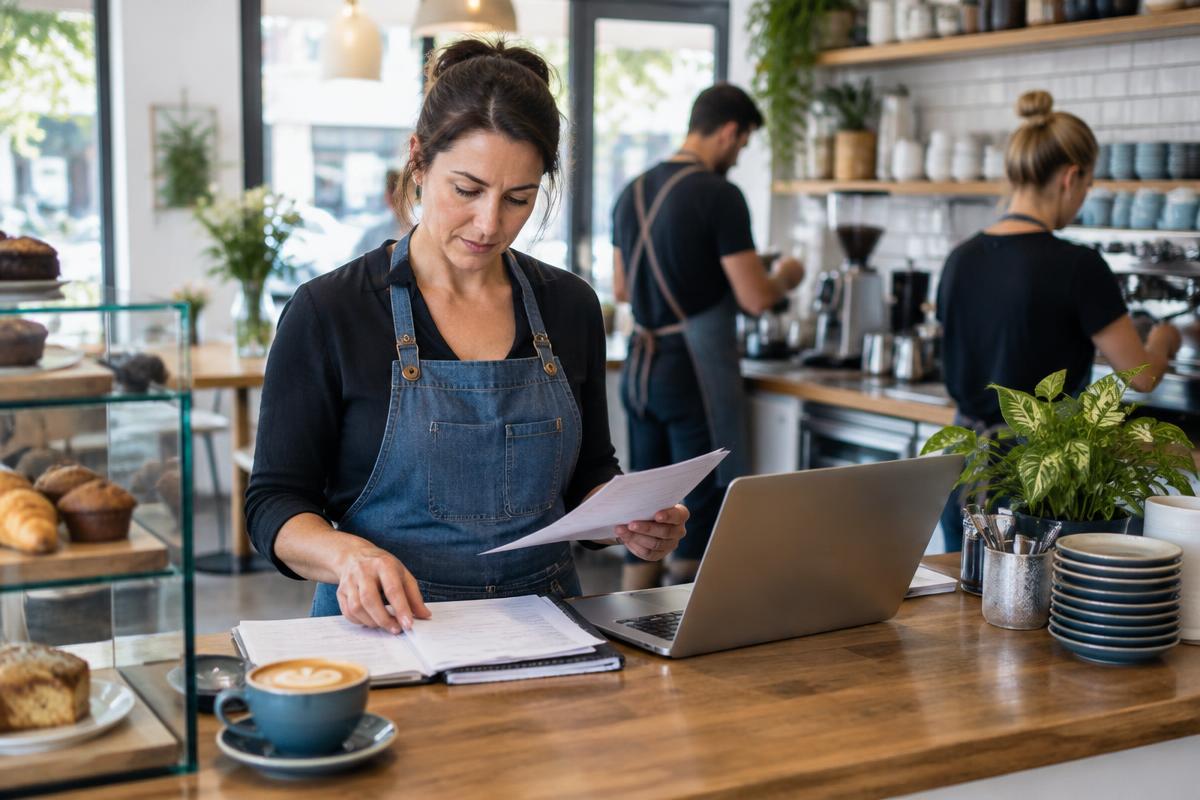Small business owner at work